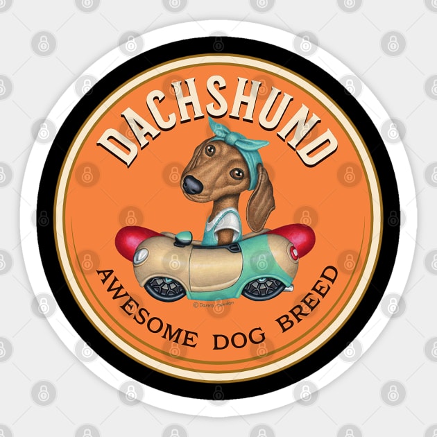 Dachshund Awesome Dog Breed Sticker by Danny Gordon Art